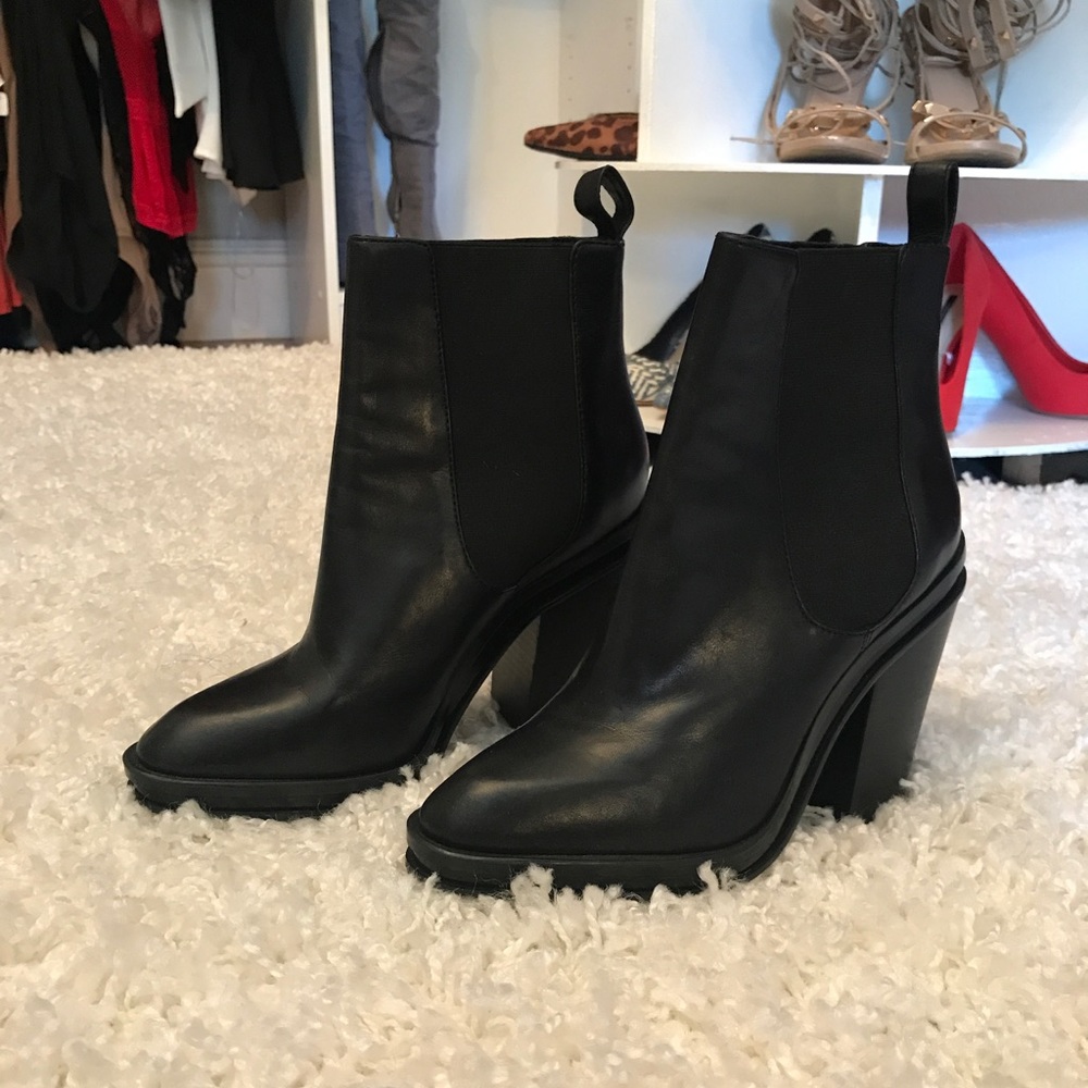 Aldo Black Leather Booties